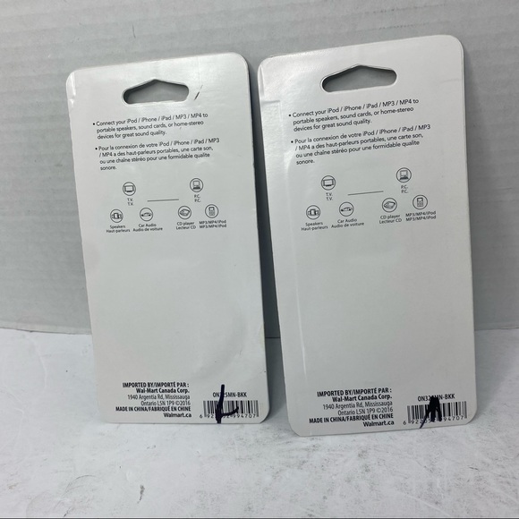 ONN  Audio Cable 3 Feet x 2 Packages - Picture 3 of 4